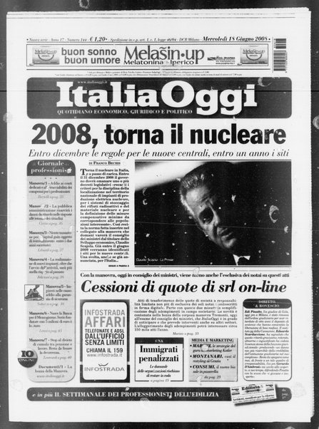 Italia oggi : quotidiano di economia finanza e politica